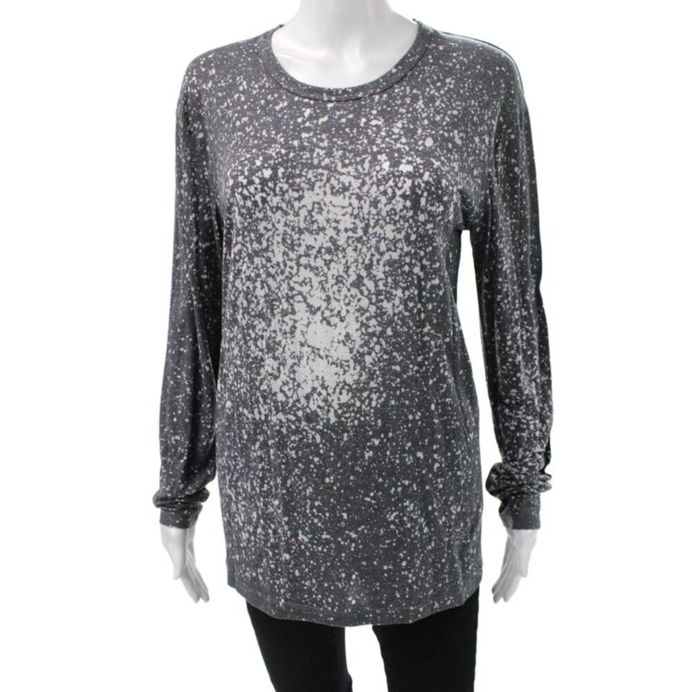 IRO Jeans Women Jersey Tunic Long Sleeve Crew Neck Dark Gray Size M